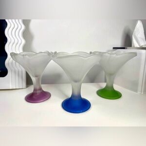 1980s Italian Borgonovo Frosted Glass Gelatow Coupes – Vintage Art Deco